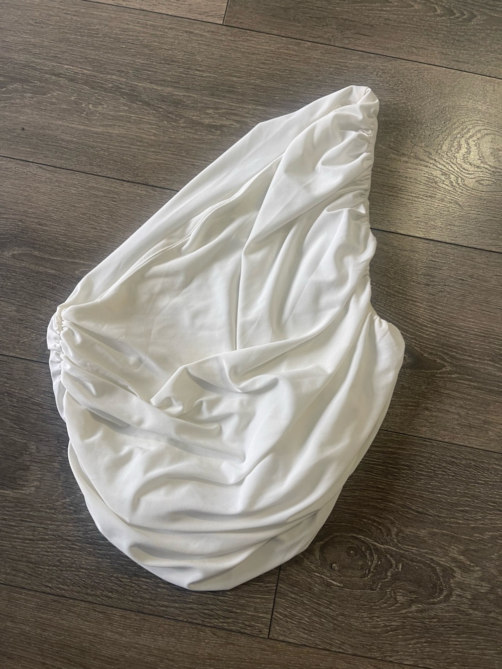 One Shoulder White Top